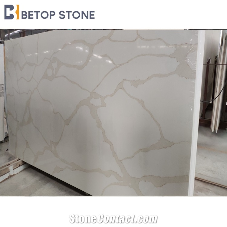 Crystal White Marble Quartz Wall&Floor Slab Artificial Stone
