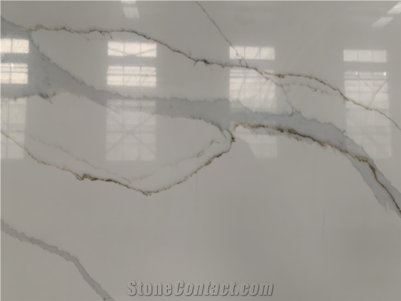 Crystal White Marble Quartz Wall&Floor Slab Artificial Stone