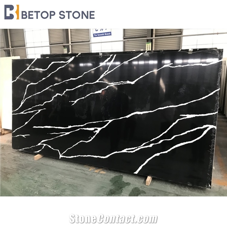 Engineered Marble Stone Black Nero Flooring Slabs&Tiles