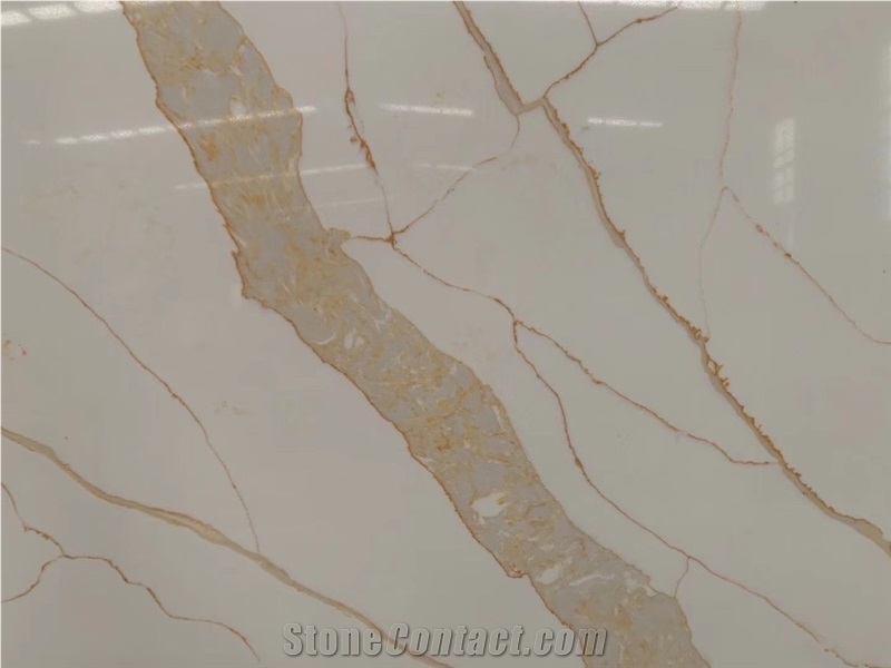Factory Price Slab Calacatta Golden Vein Marble Quartz 