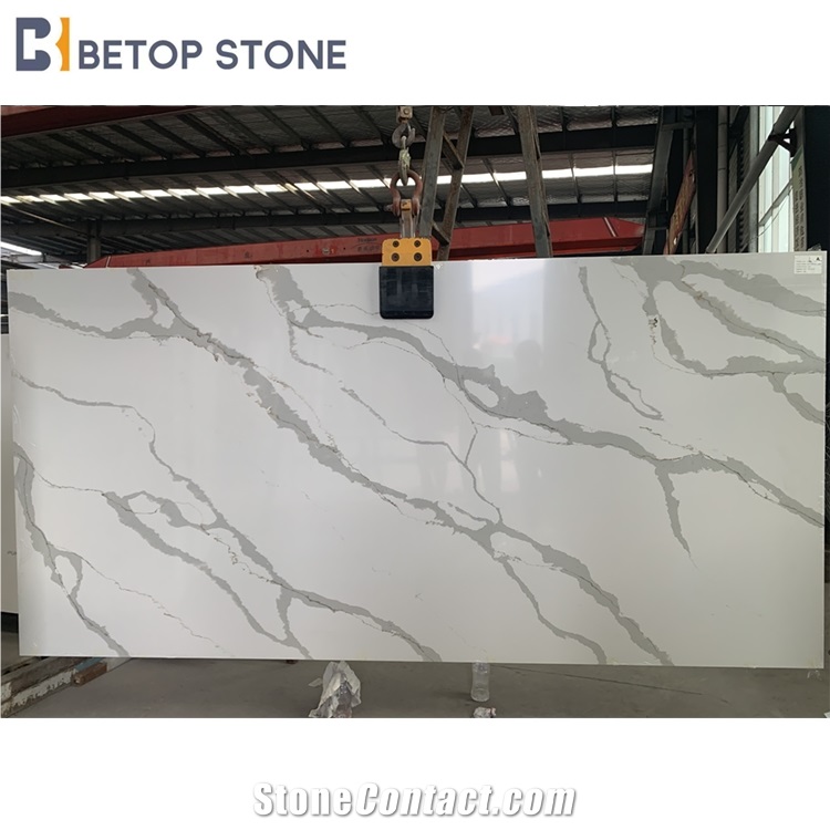 New White Flooring Slabs Calacatta Acrylic Tiles -A1804C