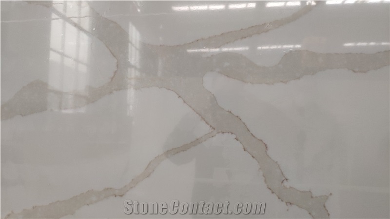 Professional Composite Stone Calacatta Nova Quartz Slabs