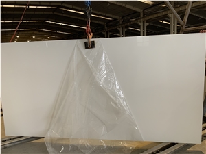 Pure White Artificial Quartz Slab Engineered Stone