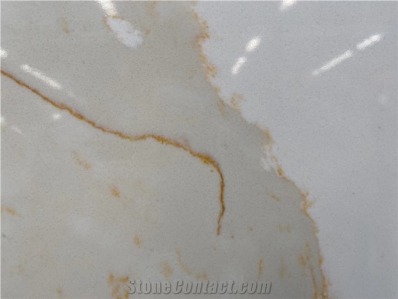 White Artificial Quartz Calacatta Golden