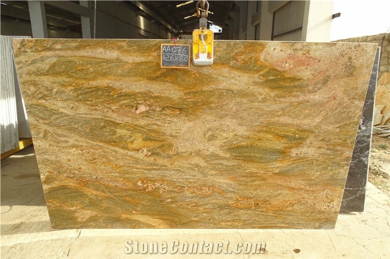 Imperial Gold Granite Slabs, Yellow Granite Tiles  L