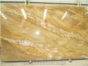 Imperial Gold Granite Slabs, Yellow Granite Tiles P
