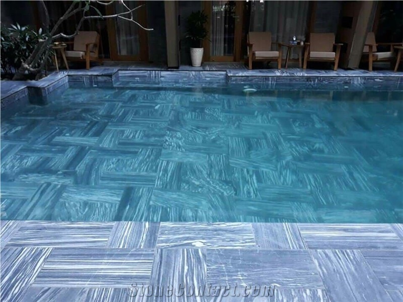 Black Tiger Veins Marble Tile Swimming Pool Marble Tiles