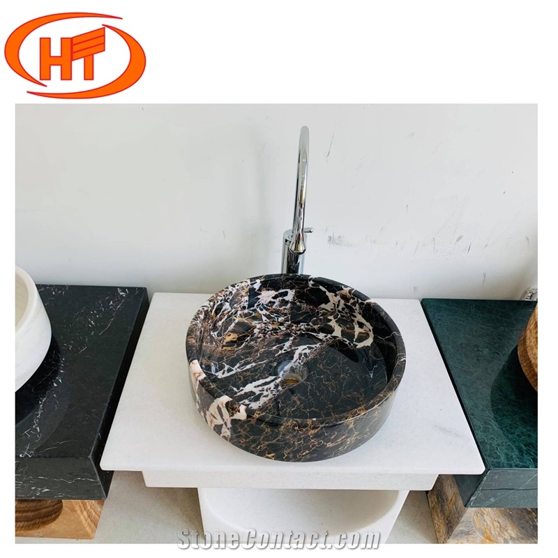 Cow Brown Lavabo Sink Marble From Vietnam