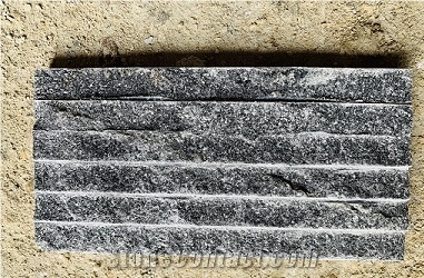 Crystal Black Chiseled Surface Stone Wall Cladding Stone