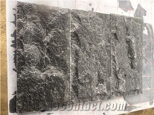 Crystal Black Mushroomed Stone Wall Cladding Wall Stone