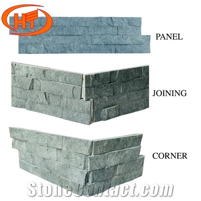Green Cultured Ledgestone Wall Cladding Wall Stone