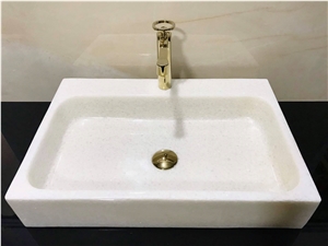 Pure White Marble Sink Round Sink Rectangle Sink