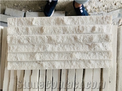White Marble Exterior & Interior Wall Stone Cladding Ledge Panel 