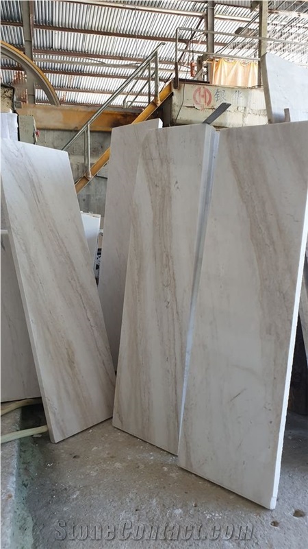 White Wooden Veins Marble Tile