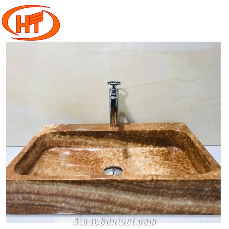 Wooden Yellow Sink, Basin Oval Round  Rectangle Shape
