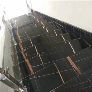 SAHARA BLACK MARBLE POLISHED STAIRS
