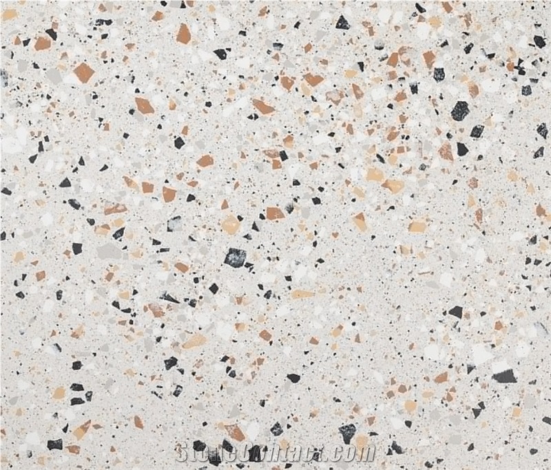 Eccitare Terrazzo Ivory White 10Mm Tiles For Floors