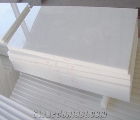 Pure White Nano Glass Marble  Artificial Marble Floor Tiles