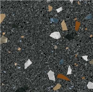 Ravello Terrazzo Black 10Mm Tiles For Walls And Floors