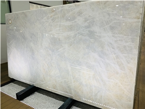 2021 Brazilian White Crystal Quartzite Slabs Pearl White