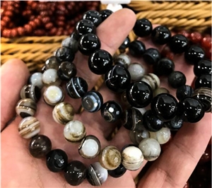 Black Agate Stone Black Agate Beads