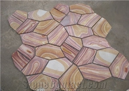 China New Rainbow Sandstone Tiles & Slabs Sandstone Pavers
