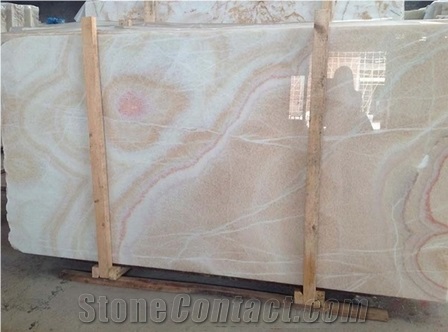 China Polished Red-Dragon Beige Onyx Slabs ,Wall Covering