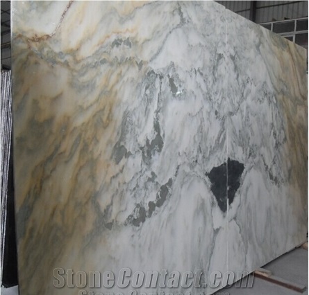 Landscape White Marble Slabs  Chinese White Natural  Marble