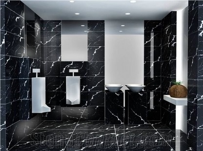 Nero Marquina Marble Bathroom Wall & Floor Covering Tiles 