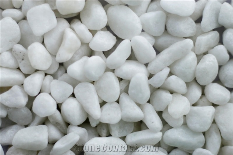 Tumbled Crystal White Pebble Stone For Landscaping