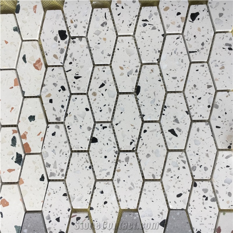 Mixed Bowling Terrazzo Mosaic Bathroom Wall Tile Pattern