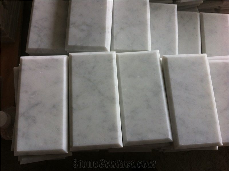 Brick 3X6 Carrara Beveled Backspalsh Tile Bathroom Wall Tile