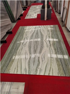 Green Marble Bookmatch Dolimite Pattern Wood Grain Tile