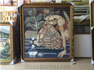 Handmade Marble Mosaic Portrait Replica Decorative Art Work
