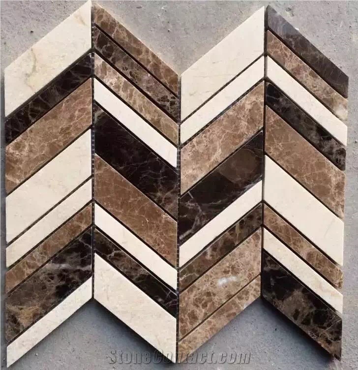 Marble Chip Mosaic Design Volakas French Pattern Floor Tile