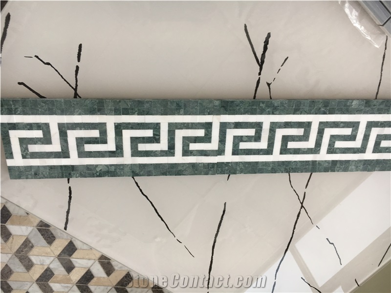 Marble Floor Trim Border Volakas Mosaic Border Decos Dome