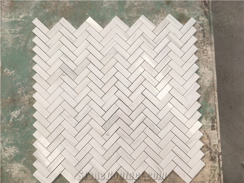 Marble Kitchen Floor Mosaic Dolomite Basket Weave Backsplash