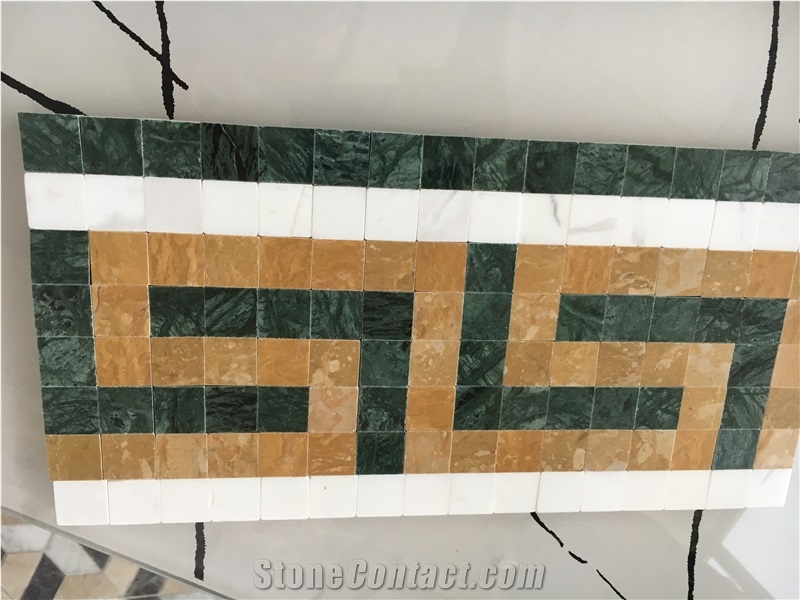 Marble Mosaic Border Verde Guatemala Skirting Floor Border