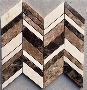 Mixed Marble Kitchen Mosaic Design Emperador Backsplash Tile