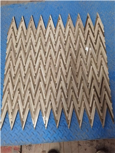 Mixed Wooden Marble Mosaic Design Athens Chevron Wall Tile