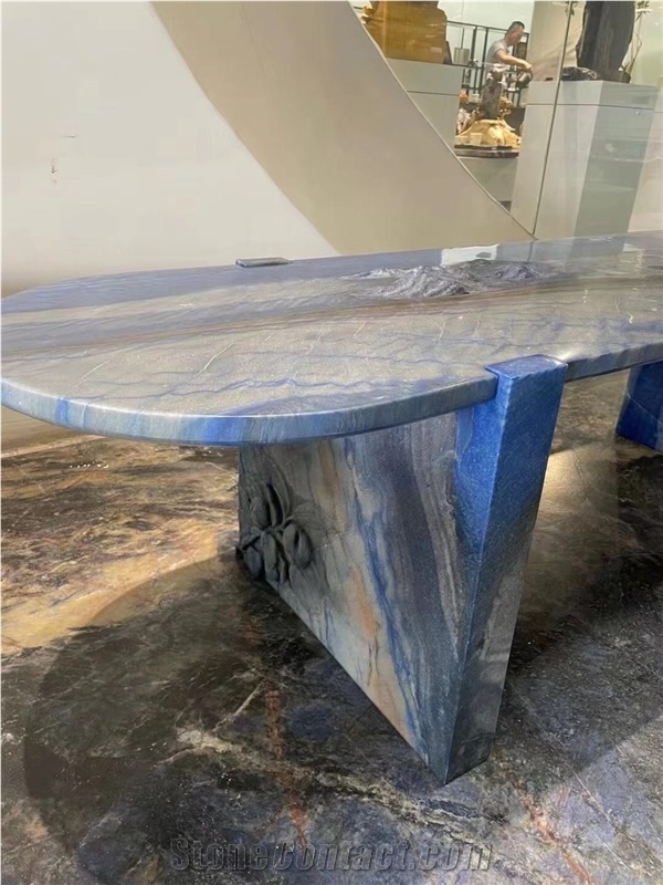 Patagonia Granite Waterjet Table Top, Oval Conference Table