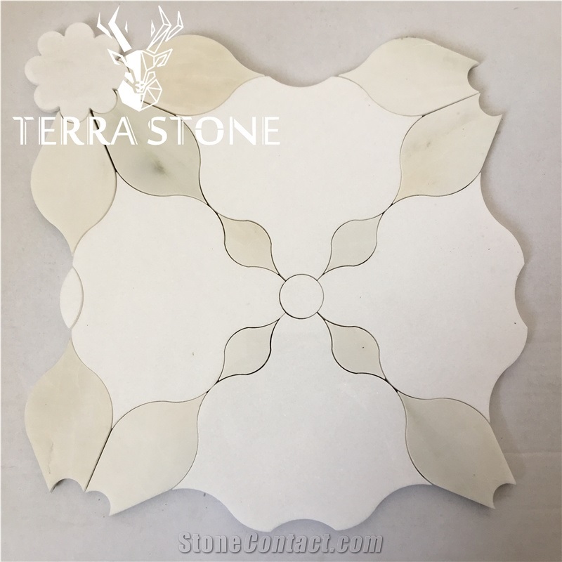 Waterjet Wall And Floor Natural Marble Mosaic Patterns