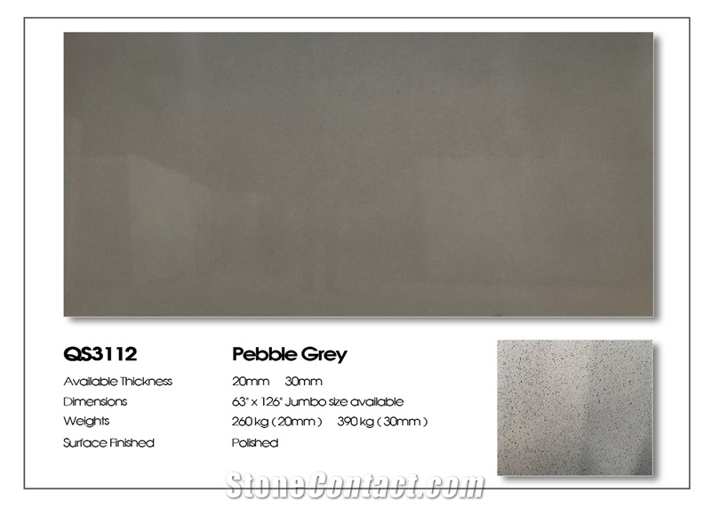 Pebble Grey Quartz Slabs,Engineered Stone