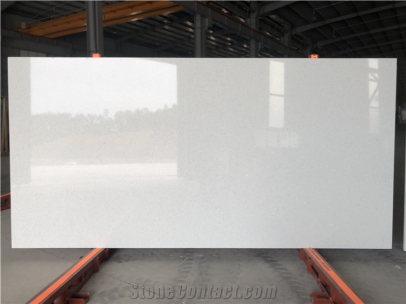 Sparking White Engineered Stone Slab,Quartz Stone Slabs