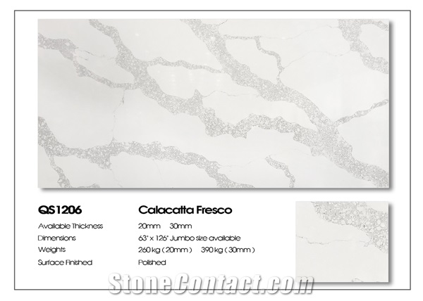 VG 1206 Calacatta Fresco Artificial Stone Slab 