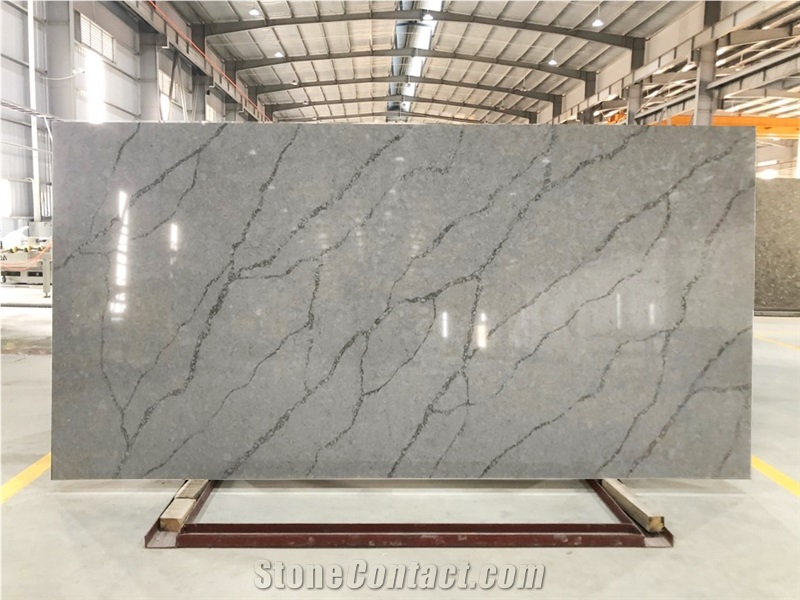 VG 1310 Artificial Carrara Quartz Stone Slab Calacatta 