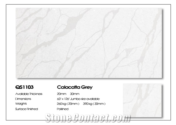 VG 1403 Calacatta Grey Quartz Stone Artificial