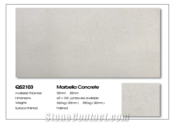 VG 2103 Marbella Concrete Quartz Slab 