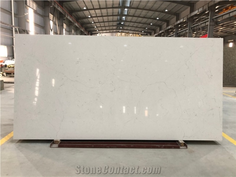 Vg 2405 Artificial Carrara Quartz Stone Slab Calacatta