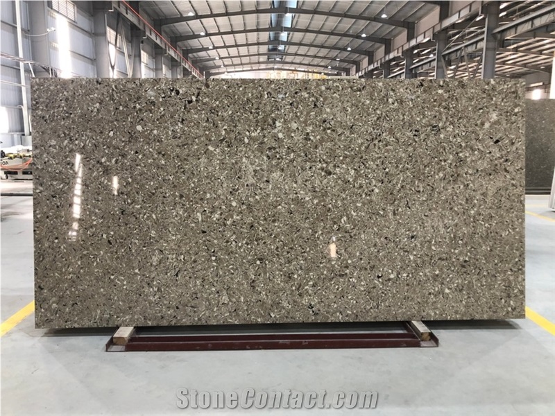 VG2106 Artificial Carrara Quartz Stone Slab Calacatta